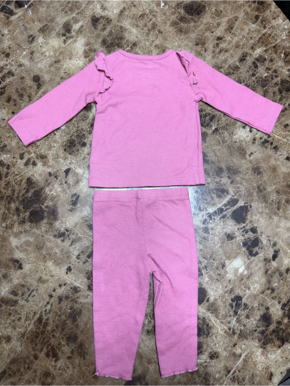 Carter's Baby Pink Ruffle Long Sleeve Set - Picture 4 of 4